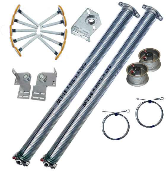 Garage door torsion spring and repair hardware